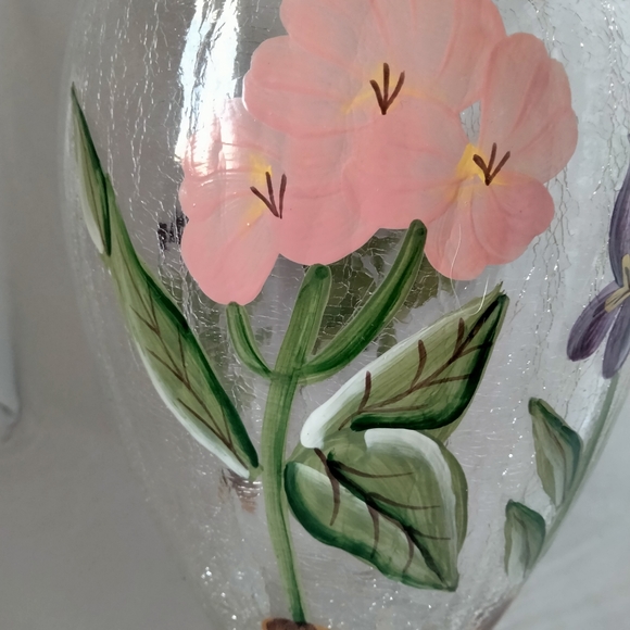 Art glass tall Crackle vase with beautiful details and colors Romanian - Picture 5 of 6